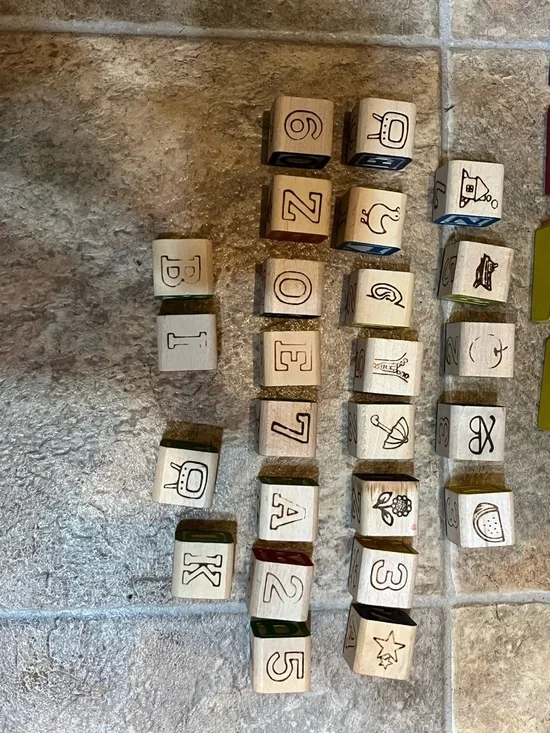 Vtg-ABC & Shape Blocks - Stackable Rings - Picture 14 of 15